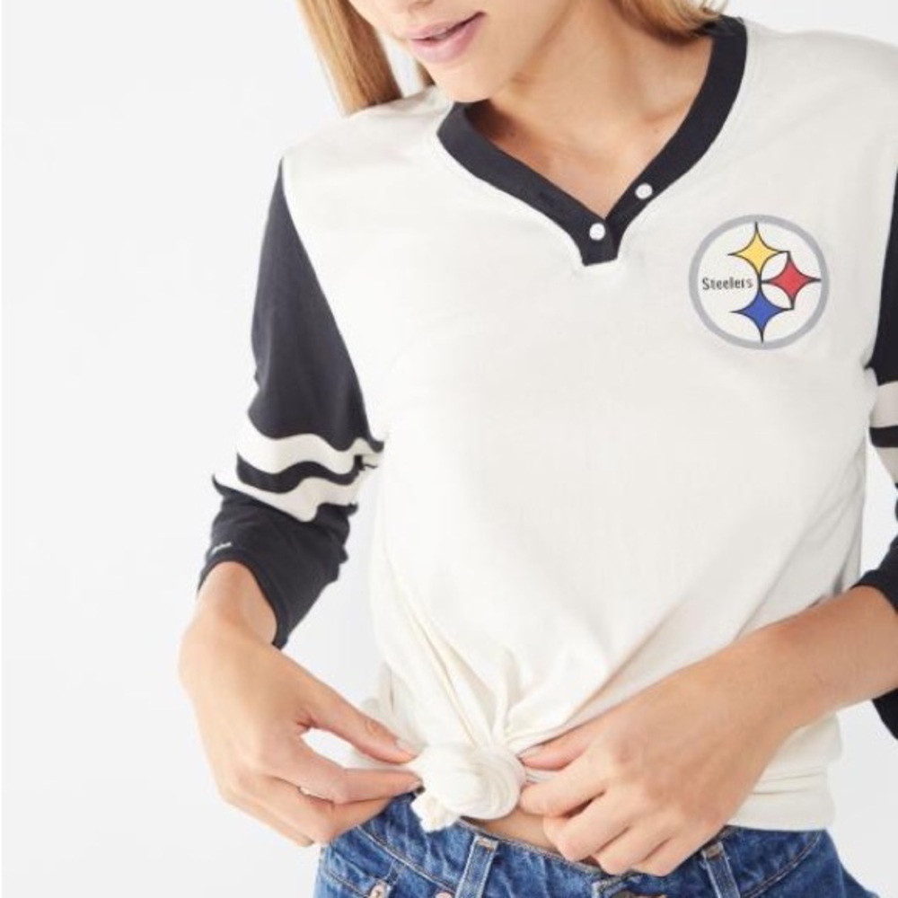 Mitchell & Ness NFL Steelers Henley Tee